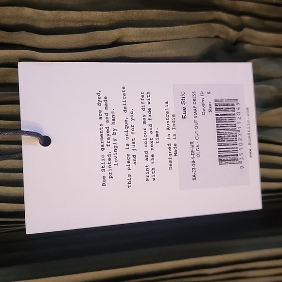 NWT - Rue Stiic Olga backless midi dress in  Douglas Fur (Green). Sold out color - Picture 7 of 7